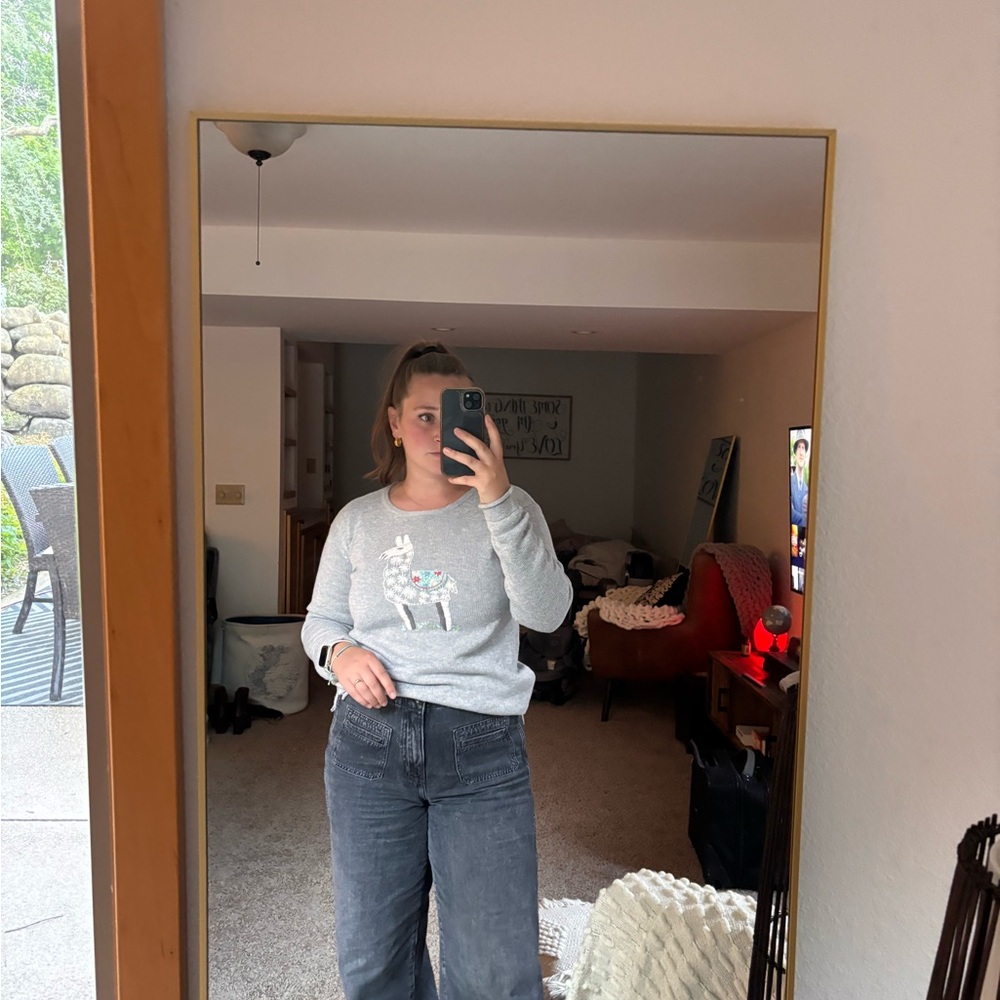 Gray Llama Sweater